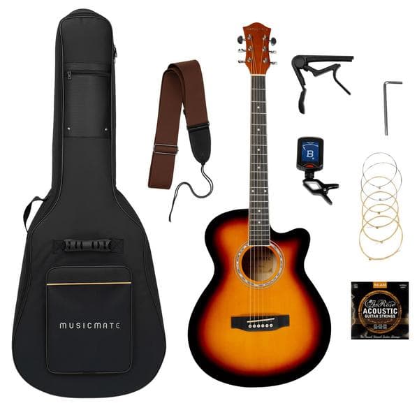 MUSIC MATE MM-G40 StringSoul Akustisk Gitarr Mörk Trä