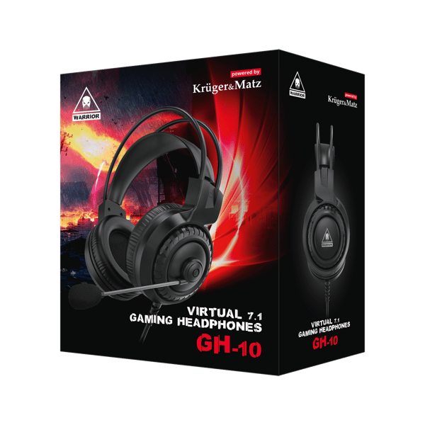 Kruger og Matz GH-10 gaming over-ear headset med mikrofon USB ledning