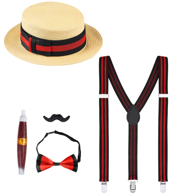 Herr Retro 1920-tals Set Hatthängslen Cigarr