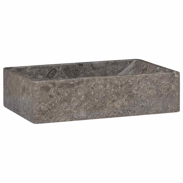 vidaXL Handfat, 45x30x12 cm, Marmor, Högglansgrå