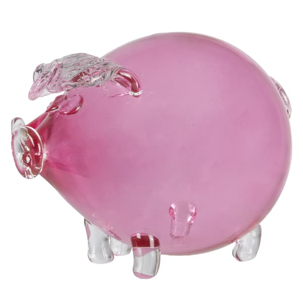 Stor rosa glasspargris för en flicka, present till bröllop
