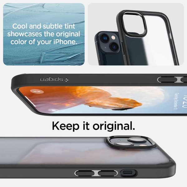 Spigen Ultra Hybrid Matte - Etui til iPhone 15 Plus / iPhone 14 Plus (Mat Sort)