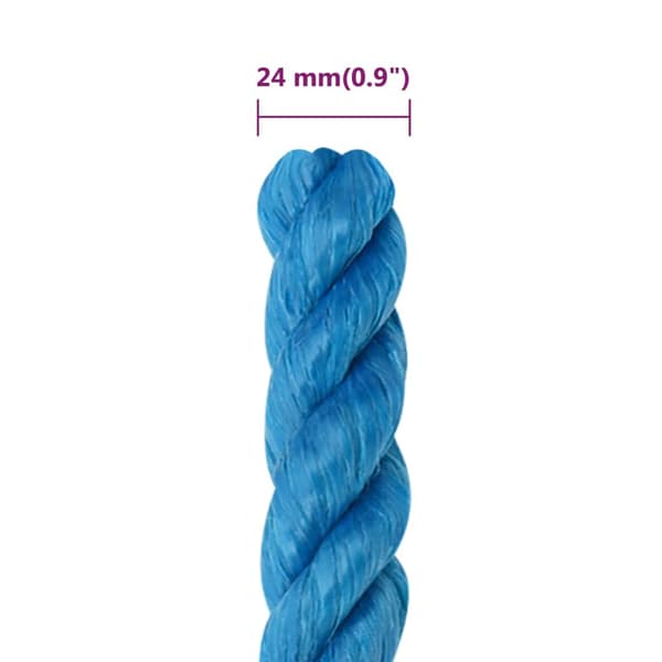 vidaXL Arbetsrep, Blå, 24 mm, 50 m, Polypropylen