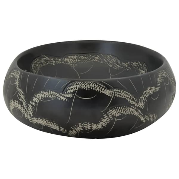vidaXL bordvask, sort, oval, 59x40x15 cm, keramik