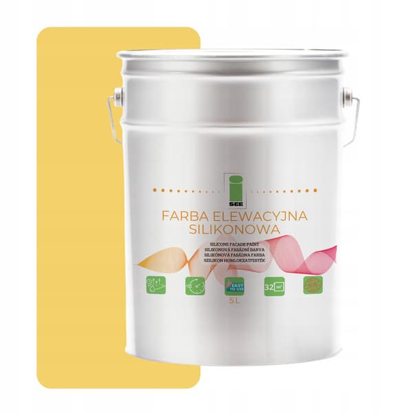 SILIKONFASADFÄRG CITRONGUL 5L + ALGBESTÄNDIG