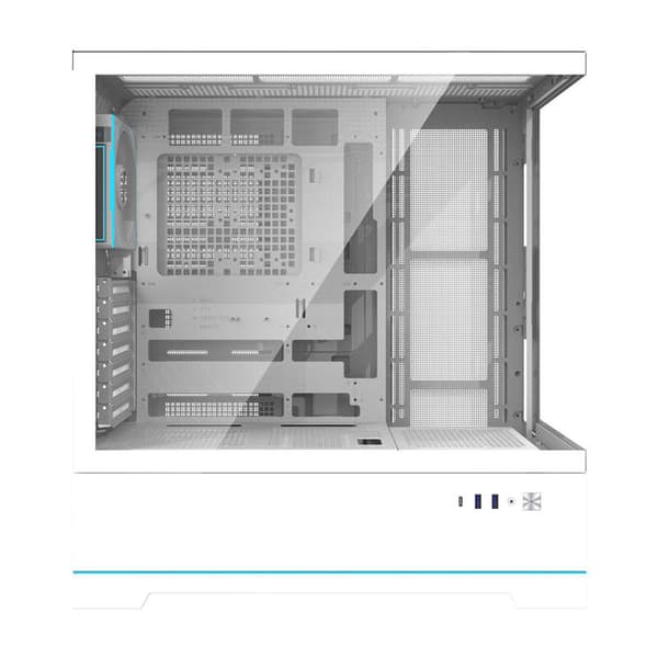 Darkflash DY451 PRO computerkabinet (hvid) + 1 blæser