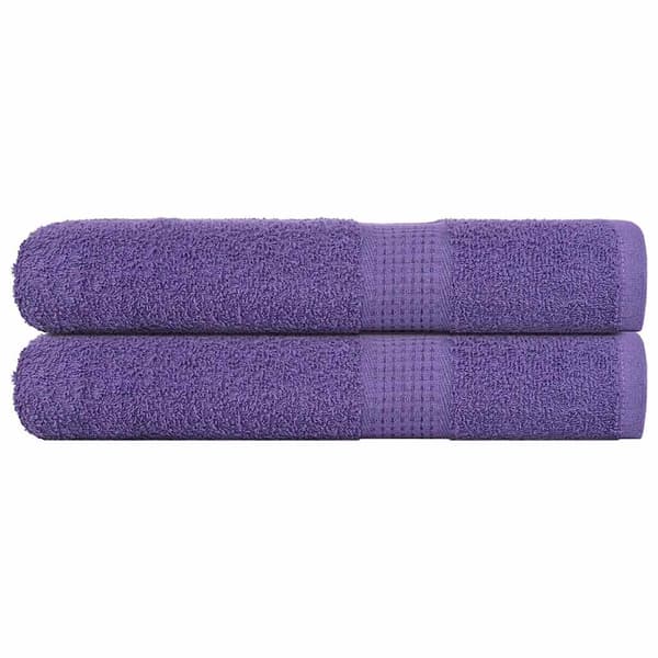 vidaXL Handdukar, 2 st, Lila, 100x200 cm, 100% bomull