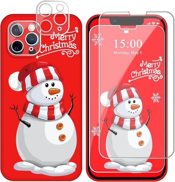 GLASETUGER TIL IPHONE 11 PRO MAX GLÆDELIG JUL SNEMAND VINTERFERIE