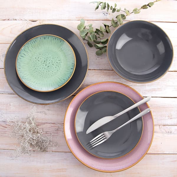 Glaze dyb keramisk tallerken grå 20,5 cm