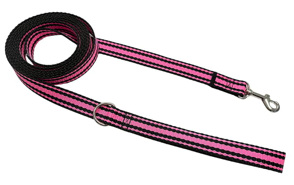 Klassisk hundesnor til gåture, solid, komfortabel, sort og pink, M - 150cm