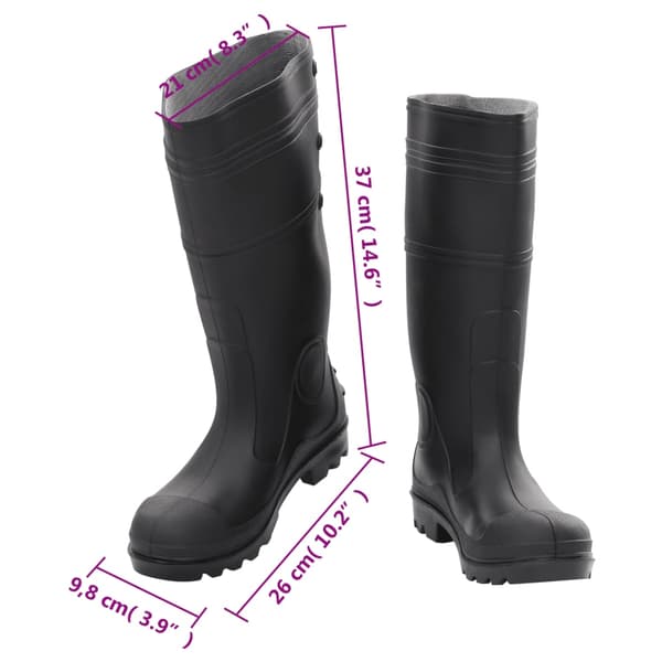 vidaXL gummistøvler, sort, størrelse 38, PVC