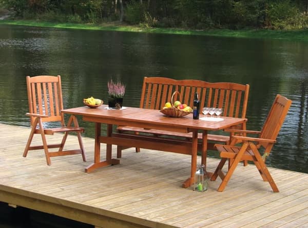 Trädgårdsstolspositionering av lackerad furu 60x110x67cm