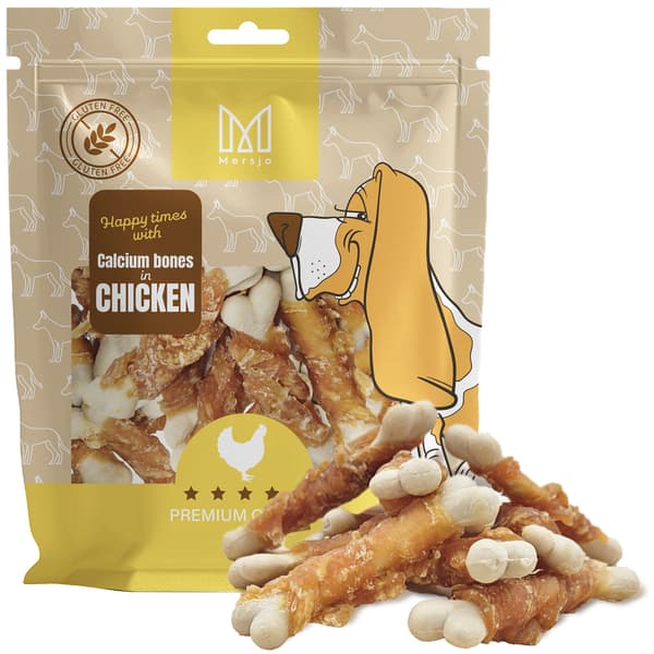 Mersjö kalkstensbitars hundbitar med kyckling, spannmålsfri, 500g