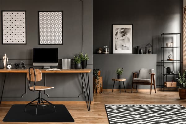 Beskyttelsesmåtte til under lænestolen 120x90 cm 0,5 mm sort
