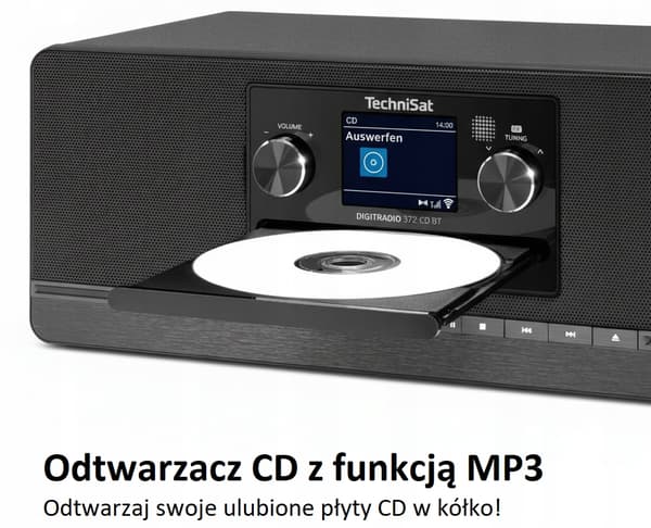 Radio TechniSat INTERNET CD DAB+ FM BTUSB 2×5 W DIGITRADIO 372 svart