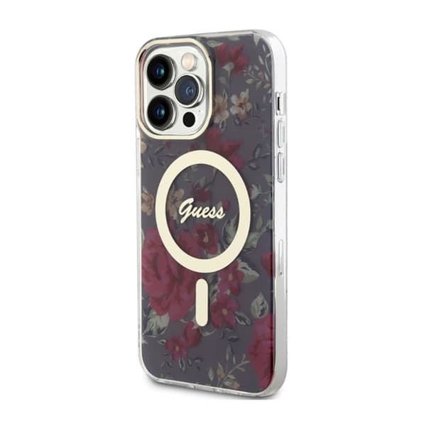 Guess Flower MagSafe - iPhone 14 Pro Max-skal (grönt)