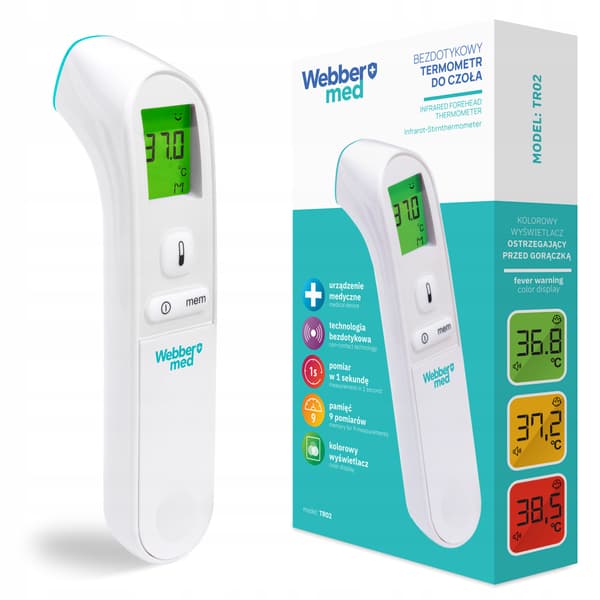 WEBBER TR02 KONTAKTFRI MEDICINSK INFRARÖD TERMOMETER FEBERLARM