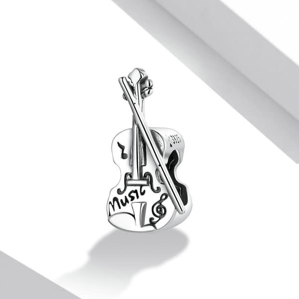 Violin til musiker sølv charm perle perler sølv 925
