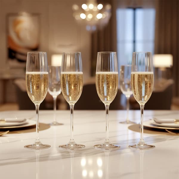 Champagneglas af glas 210 ml 4 stk.