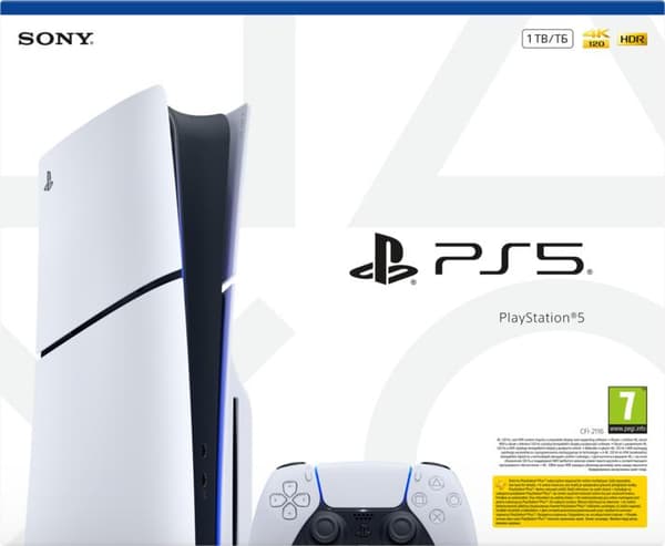 Sony PlayStation 5 Slim 1TB E Chassis hvid og sort