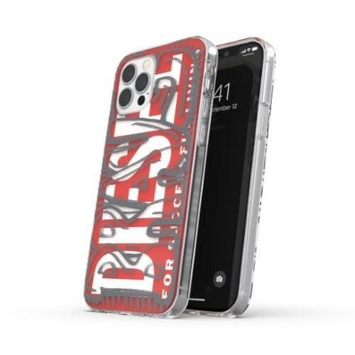 Diesel Snap Case Clear AOP iPhone 12 ProMax Puna-Harmaa 42568