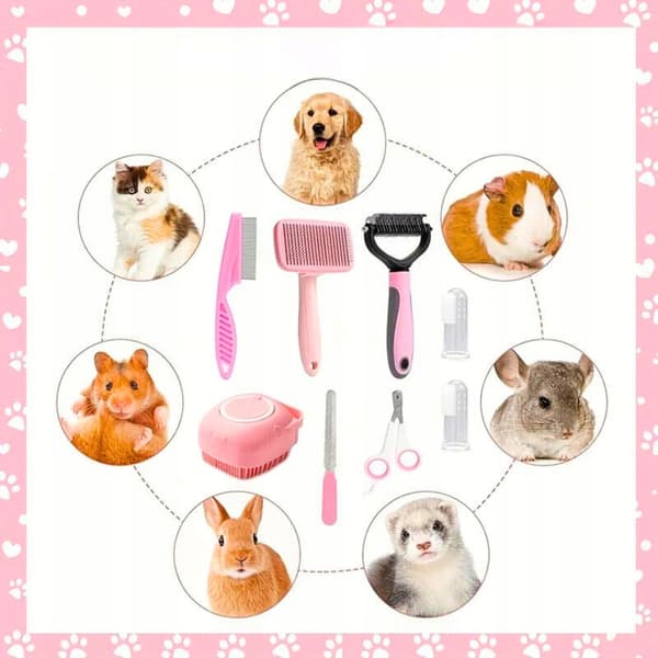 Sæt Til Pleje Hund Kat 7 i 1 Grooming Tilbehør Sakse Børster