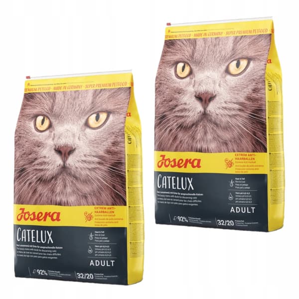 Josera Catelux torrfoder för katter 2x2 kg, spannmålsfritt, med anka