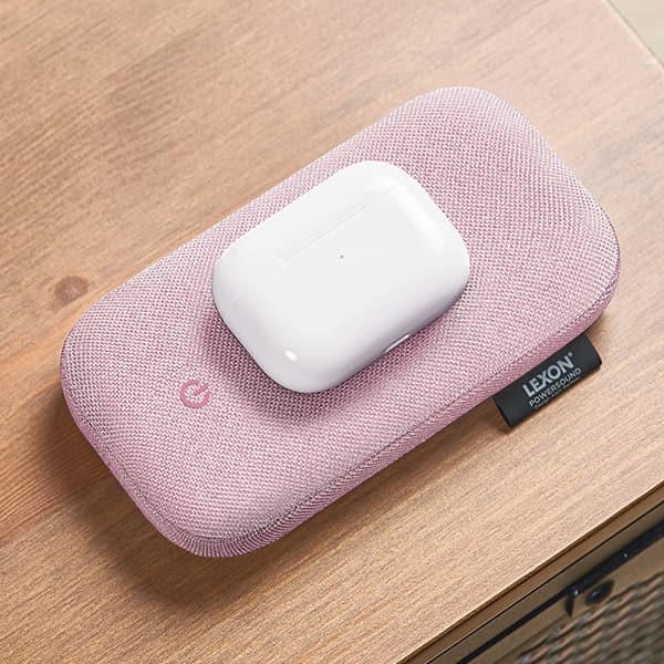 Lexon Powersound Inductive Powerbank 5000 mAh Bluetooth-kaiuttimella, vaaleanpunainen LA128P