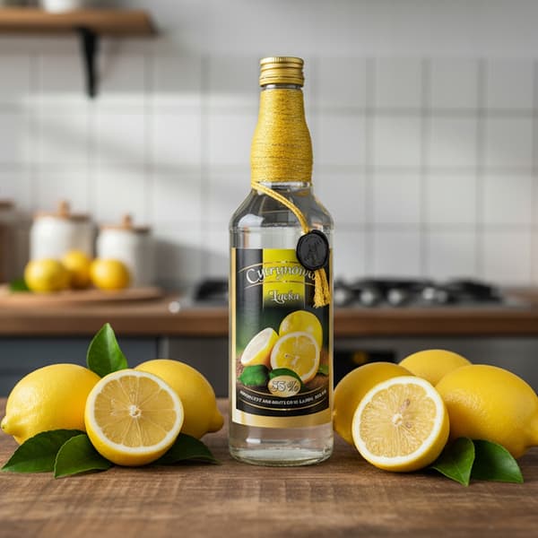 5x Glasflaskor DEKORATIV CITRONVODKA Monopol Glasflaska 500ml Łącka