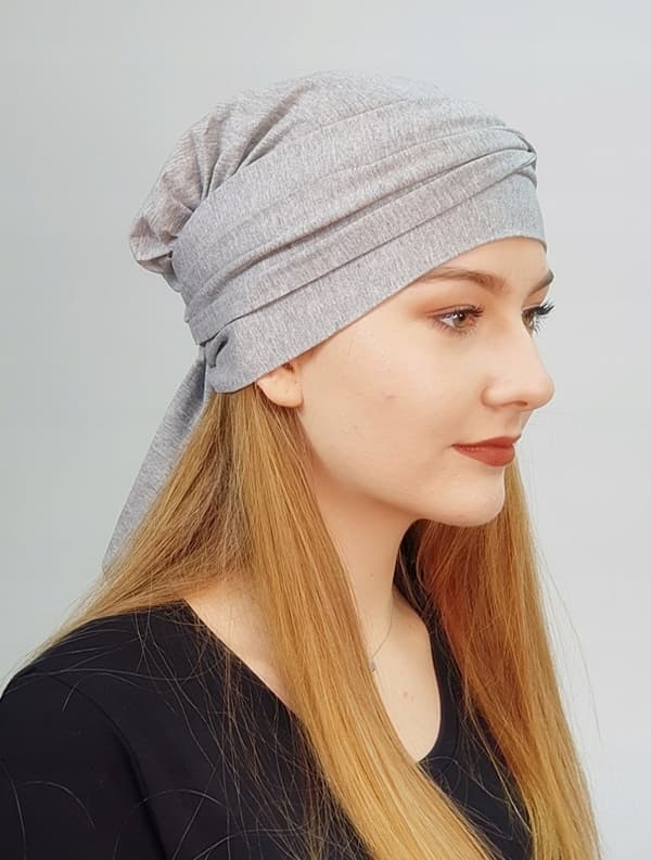 Lara 01 dametørklæde, glat metalturban, også efter kemoterapi