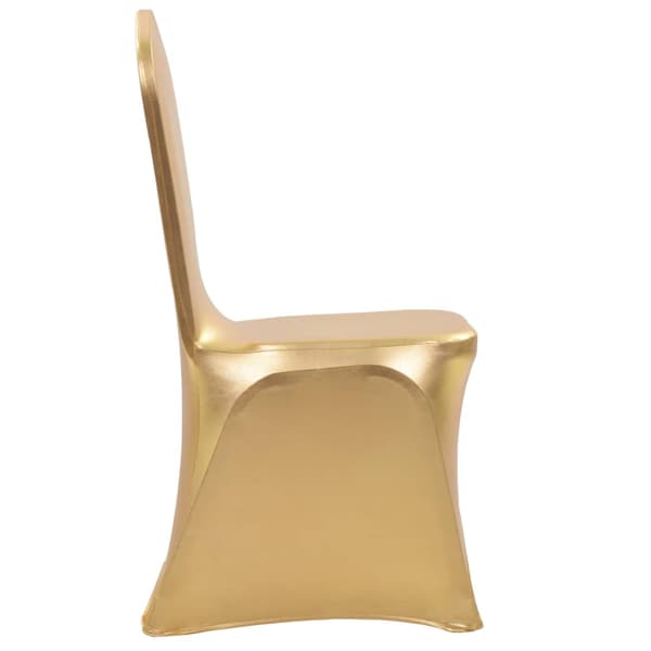 vidaXL Elastiska stolsöverdrag, 6 st, guld
