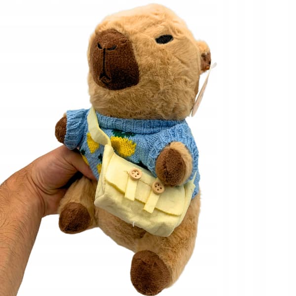 Kapybara Krammebamse med Sweater og Taske 25 cm