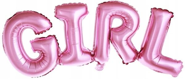 Flicka folieballong, 74x33 cm, rosa 1 st.