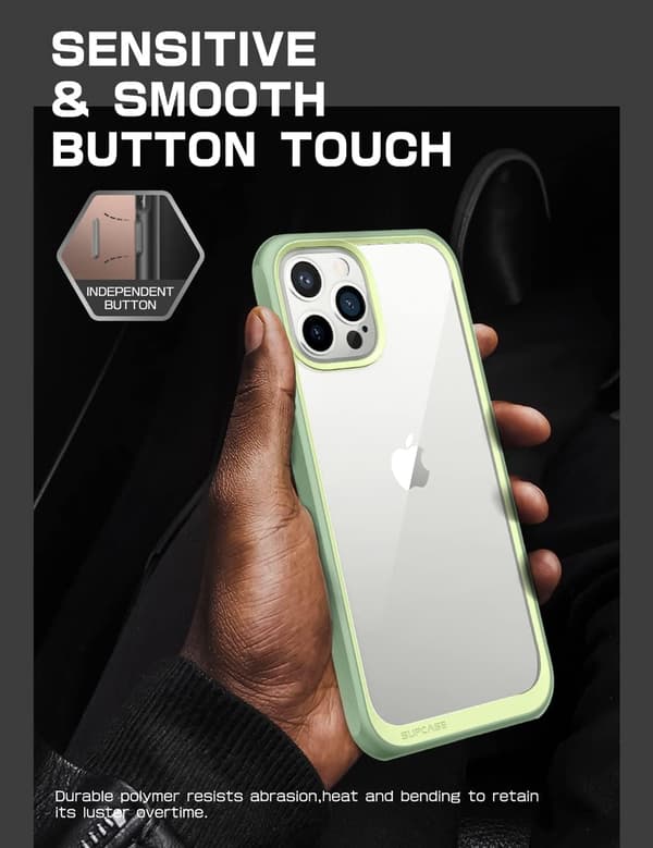 ETUI TIL IPHONE 13 PRO GRØN SILIKONE TRANSPARENT FORSTÆRKET MASSIV