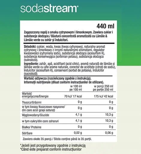 2 siirappia Sodastream Lemon Ice Tea + Sitruuna-Lime