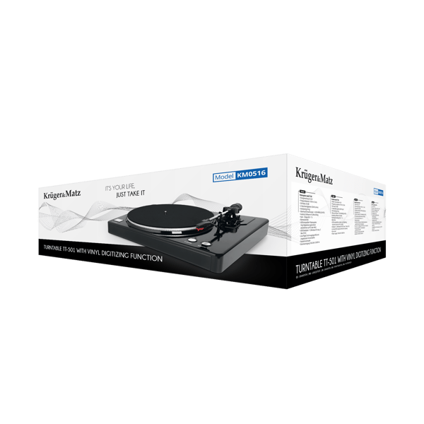 Kruger&Matz TT-501 levysoitin, USB-tallennus, RCA-liitin