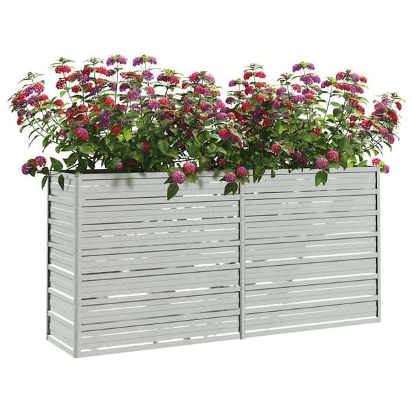 vidaXL Upphöjd blomlåda 160x40x77cm, galvaniserat stål