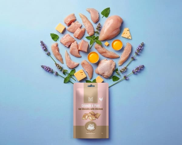 Kattegodbidder - Crunch & Purr: Bløde kyllingekiks Mersjö 40g