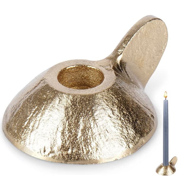 Ljusstake aluminium guldfärgad 9x7,5x4 cm