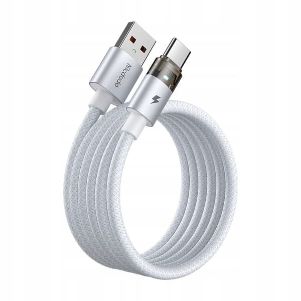 MCDODO KABEL USB-A USB-C SNABBLADDNING USB TYP C 6A 100W 1M LED VIT