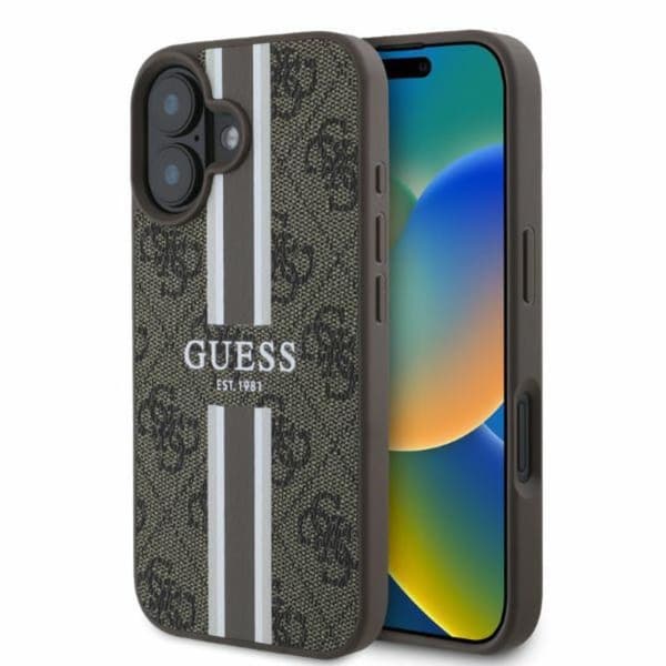 Guess 4G Printed Stripes MagSafe - iPhone 16 cover (brun)