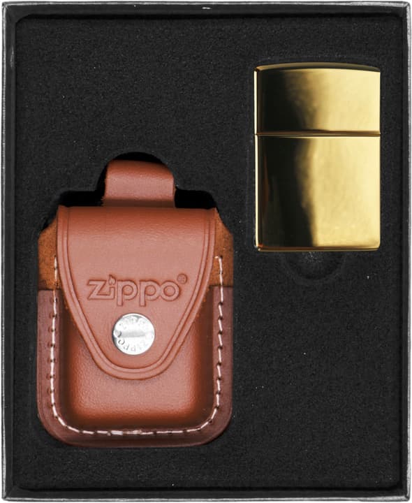 ZIPPO Lighter Messing Højpoleret Gavesæt No. 2