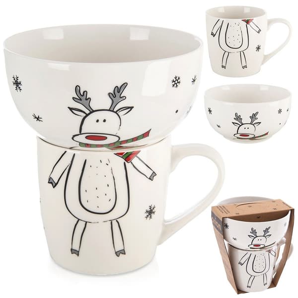 Børneporcelainskål med skål 2-delt