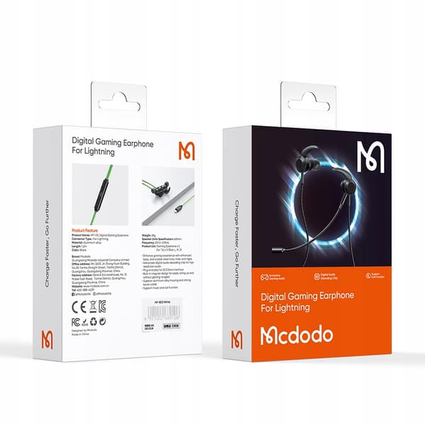 MCDODO LANGALLISET KUULOKKEET MIKROFONILLA LIGHTNING IPHONE 13 14 -PUHELIMILLE