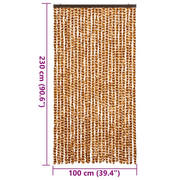 vidaXL Flugnät ockra och vit 100x230 cm chenille