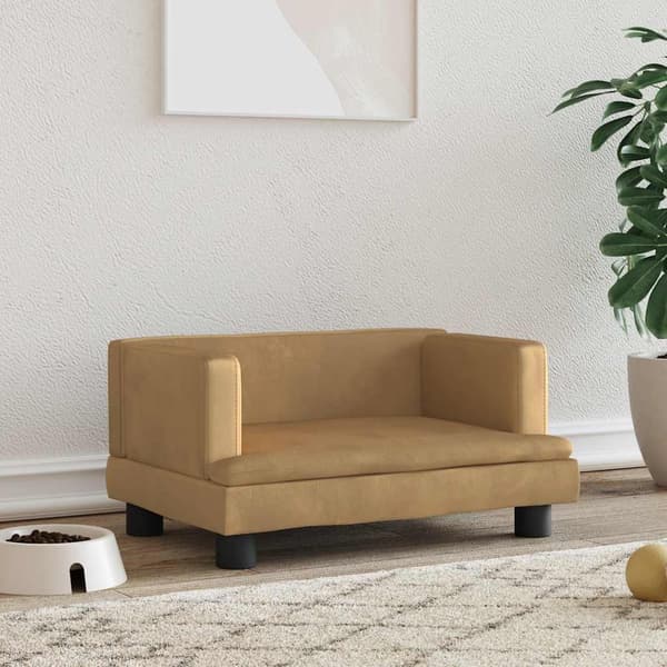 vidaXL Hundbädd, Brun, 60x40x30 cm, Sammet