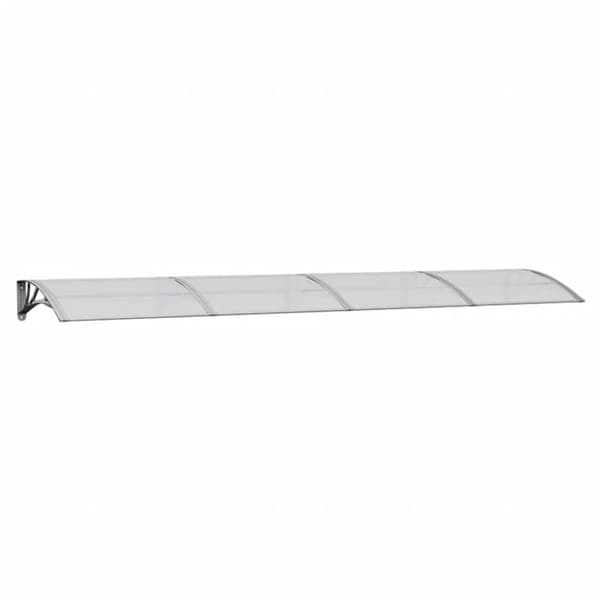 vidaXL dørmarkise, grå transparent, 350x75 cm, polycarbonat