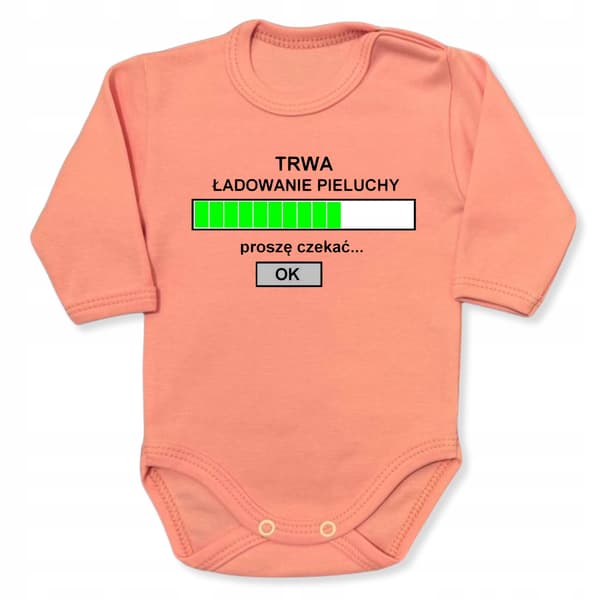 Flickbody 86-tryck "Blöjladdning" 100 % bomull PUDDERROSA