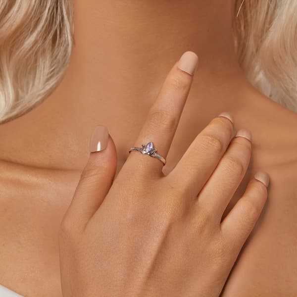 Justerbar silverring med lotusblomma i 925 silver