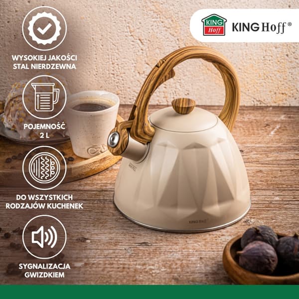 KEDEL 2L MED FLØJTE KINGHOFF KH-1998 MAT BEIGE
